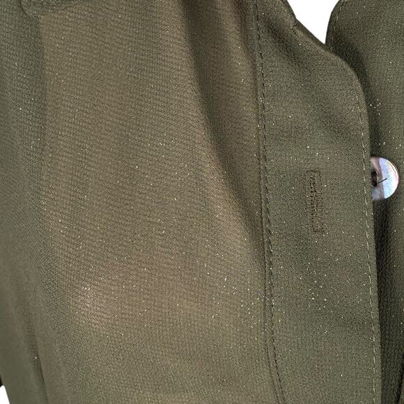 Connie's Moonlight Olive Green Sparkle Shimmer Sheer Duster Cardigan SZ 2X - Picture 4 of 8